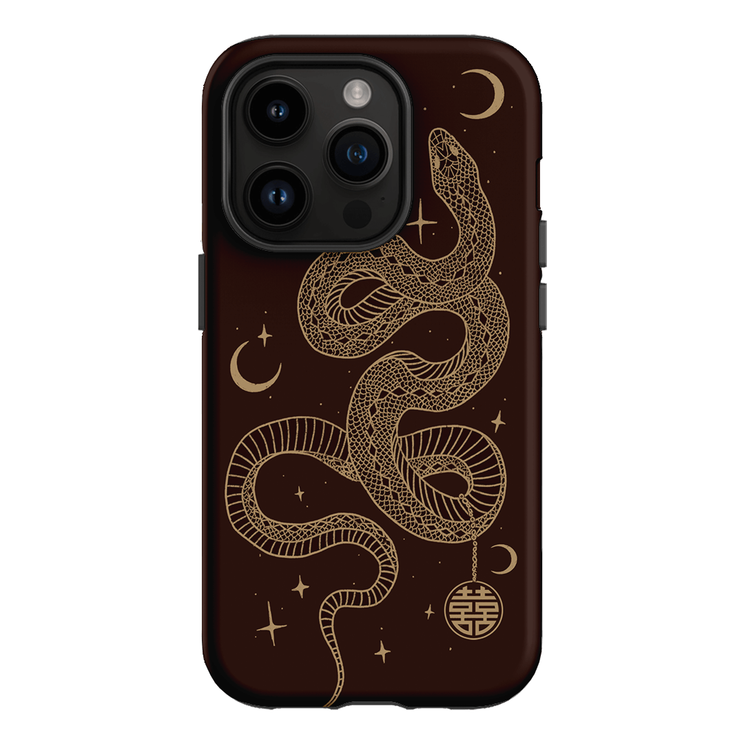 Astro Snake in Brown Printed Phone Cases by Veronica Tucker - The Dairy