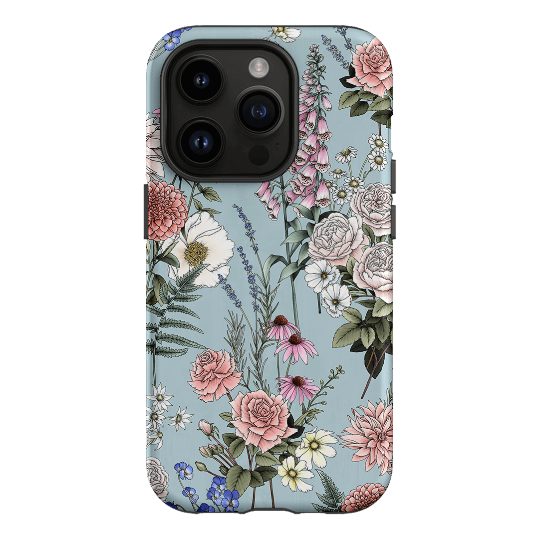 Garden Party Blue Printed Phone Cases iPhone 14 Pro / Armoured by Typoflora - The Dairy