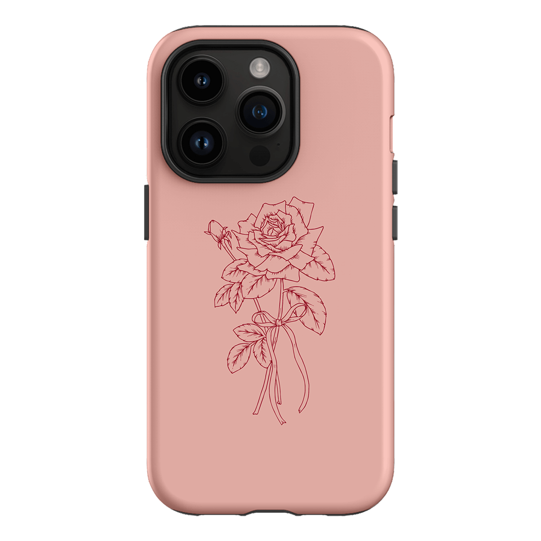 Pink Rose Printed Phone Cases iPhone 14 Pro / Armoured by Typoflora - The Dairy