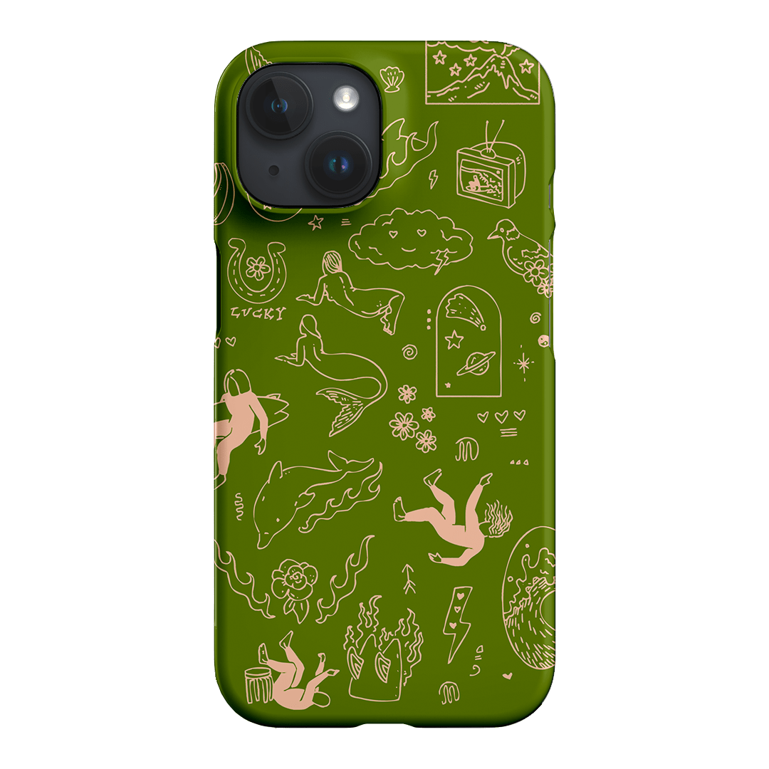 Easty Flash Green Printed Phone Cases iPhone 15 / Snap by Easty Beasty - The Dairy