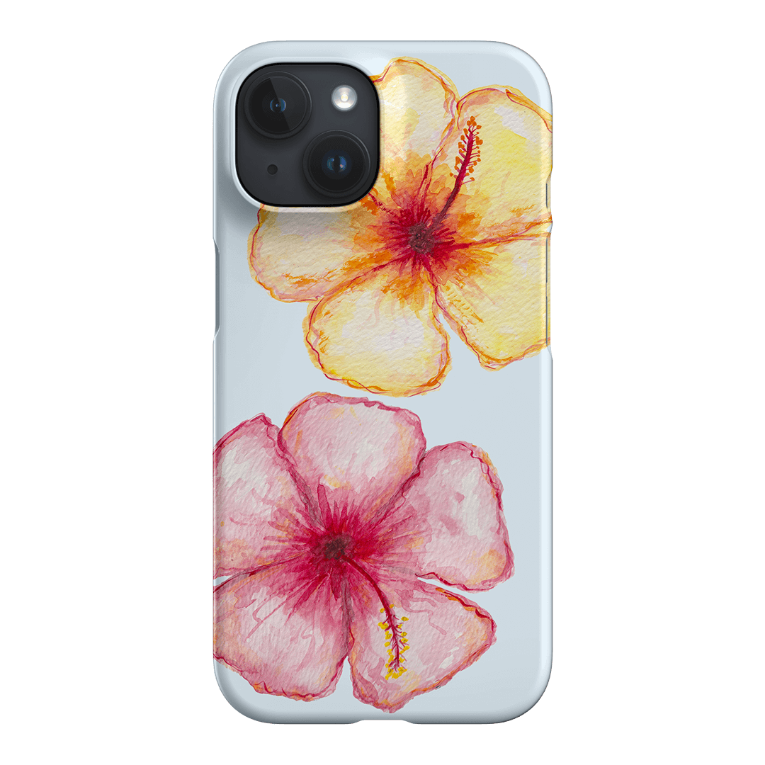 Hibiscus Flower Blue Printed Phone Cases iPhone 15 / Snap by BG. Studio - The Dairy