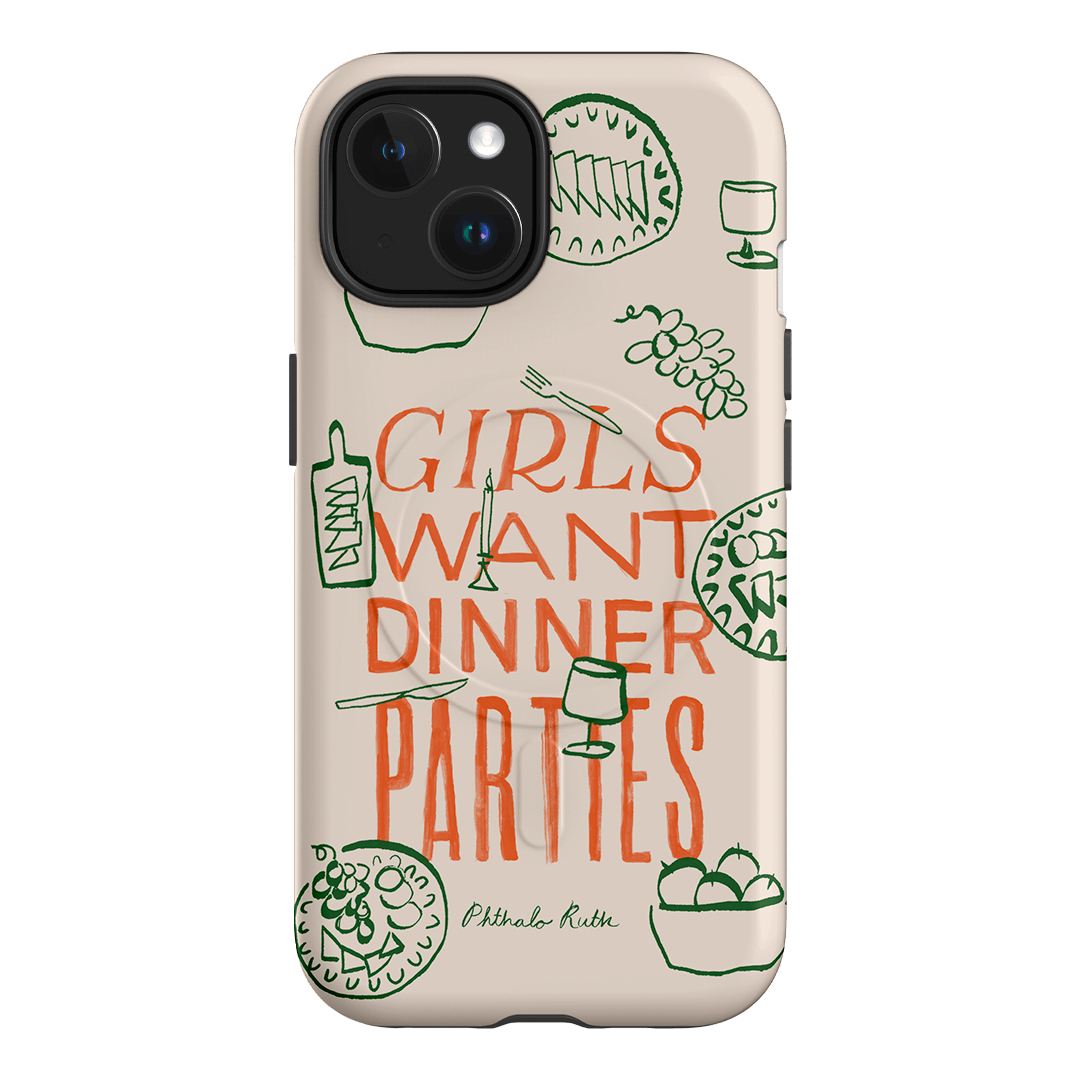 Dinner Parties Printed Phone Cases iPhone 15 / Armoured MagSafe by Phthalo Ruth - The Dairy