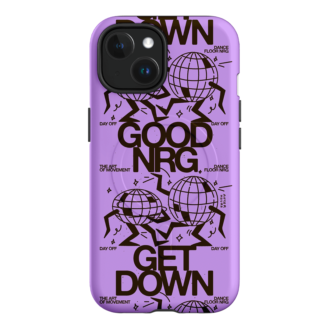 Good Energy in Purple Printed Phone Cases iPhone 15 / Armoured MagSafe by After Hours - The Dairy