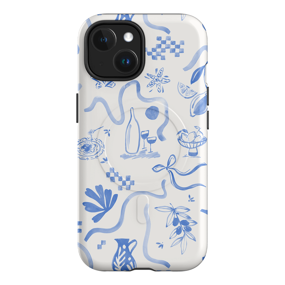 Mediterranean Wave Printed Phone Cases iPhone 15 / Armoured MagSafe by Charlie Taylor - The Dairy