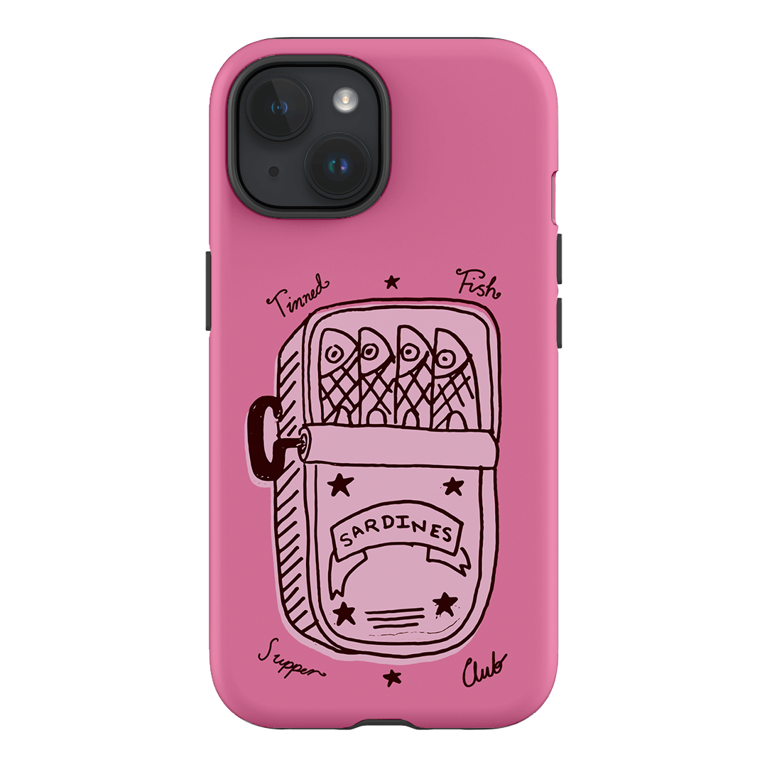 Sardine Social Pink Printed Phone Cases iPhone 15 / Armoured by The Dairy - The Dairy