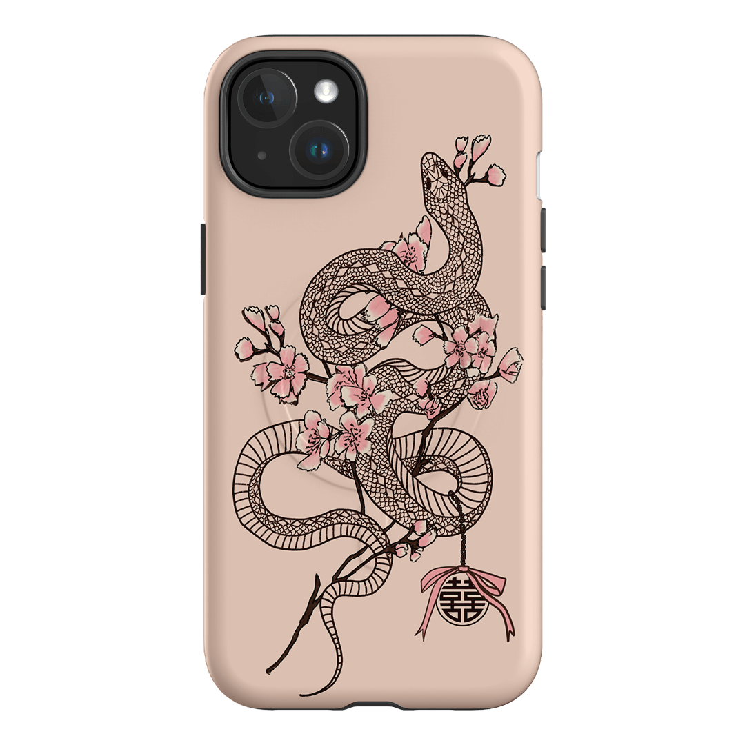 Blossom Snake in Pink Printed Phone Cases by Veronica Tucker - The Dairy