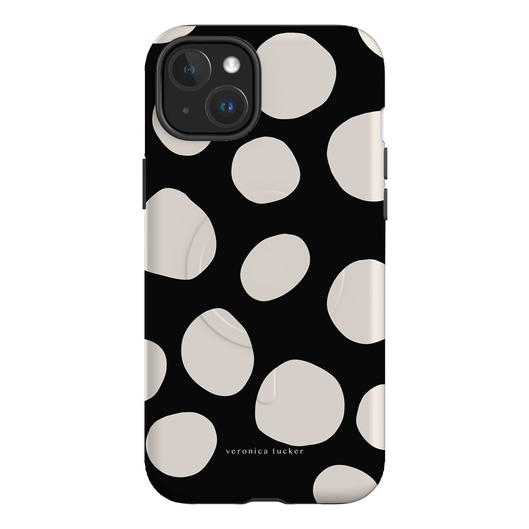 Pebbles Noir Printed Phone Cases iPhone 15 Plus / Armoured MagSafe by Veronica Tucker - The Dairy