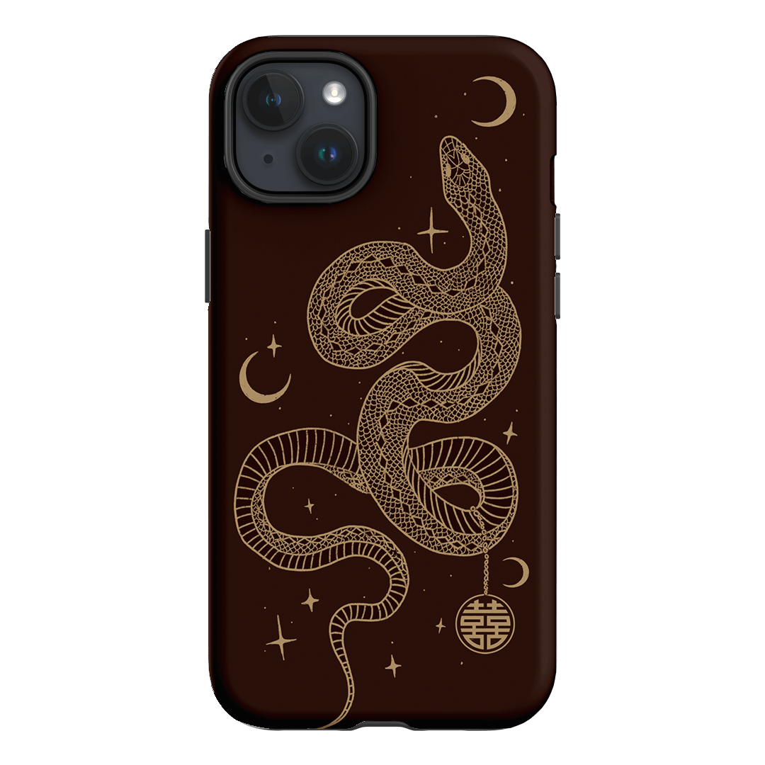 Astro Snake in Brown Printed Phone Cases by Veronica Tucker - The Dairy