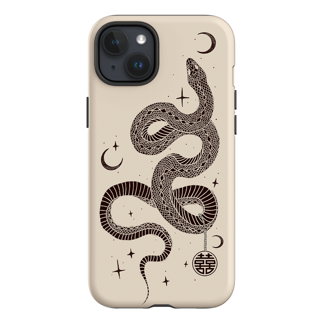 Astro Snake in Cream Printed Phone Cases by Veronica Tucker - The Dairy