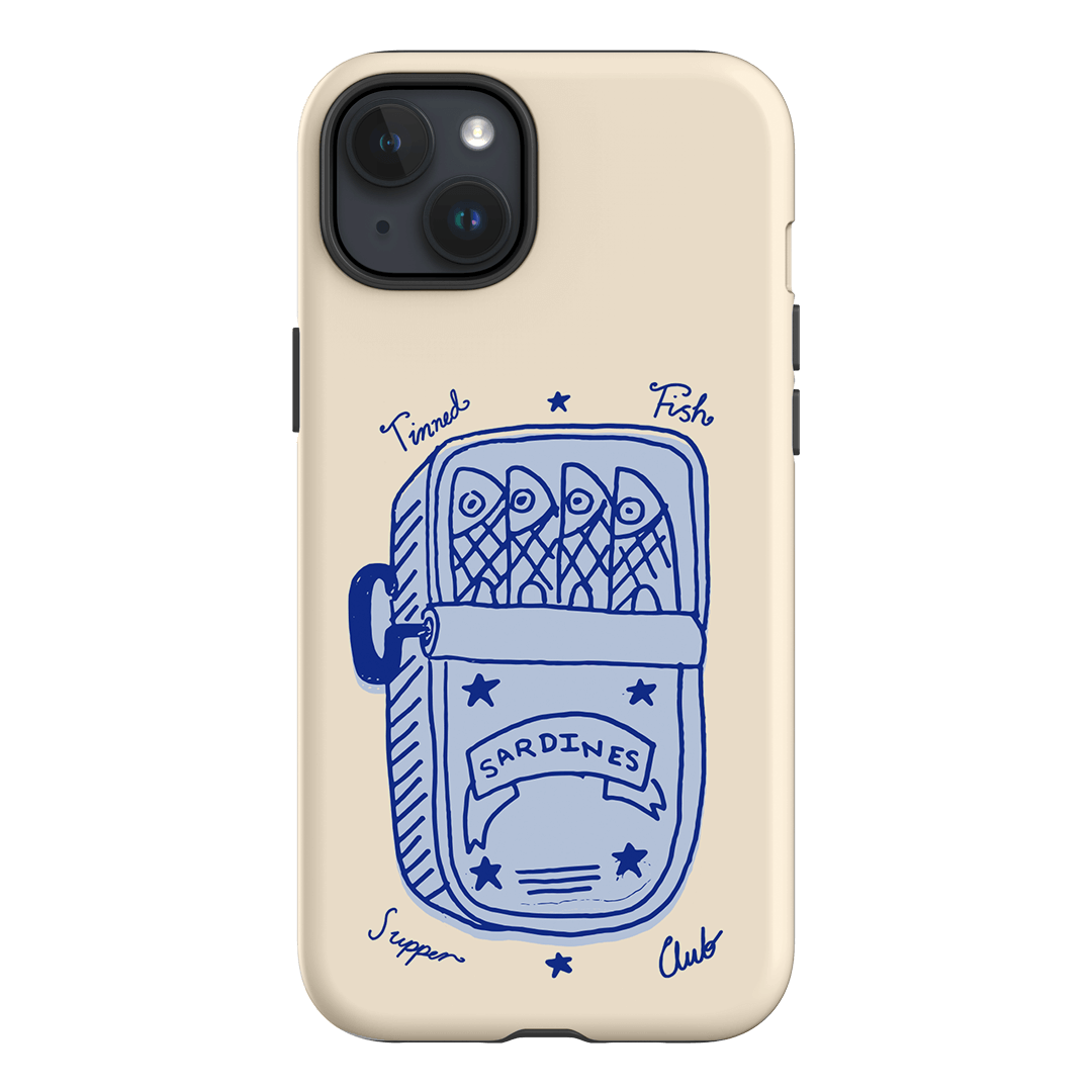 Sardine Social Blue Printed Phone Cases iPhone 15 Plus / Armoured by The Dairy - The Dairy