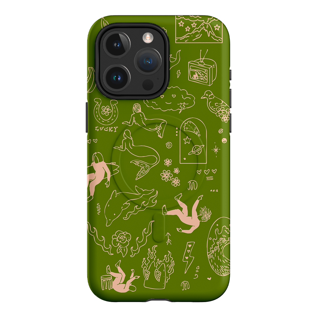 Easty Flash Green Printed Phone Cases iPhone 15 Pro Max / Armoured MagSafe by Easty Beasty - The Dairy