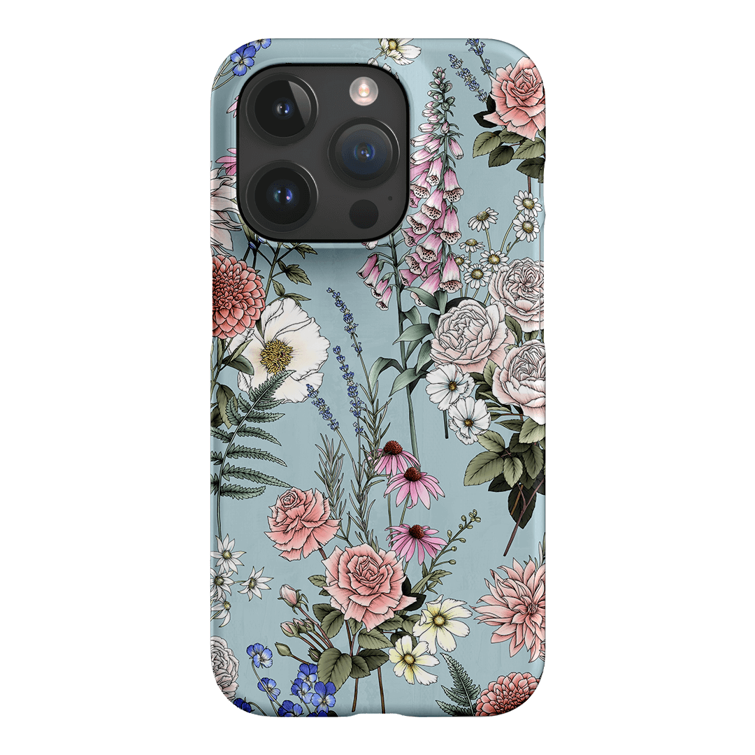 Garden Party Blue Printed Phone Cases iPhone 15 Pro / Snap by Typoflora - The Dairy