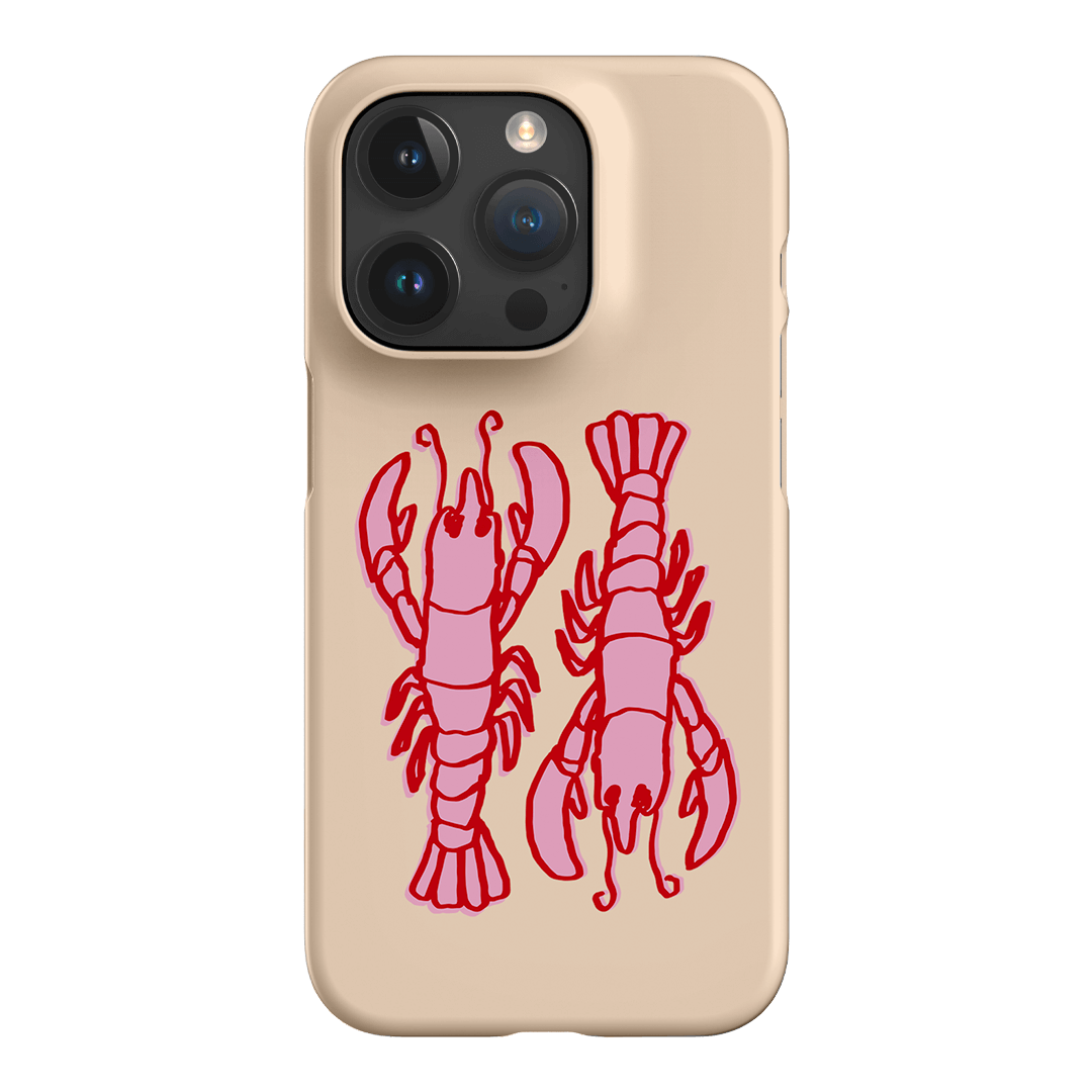 Lobster Love Peach Printed Phone Cases iPhone 15 Pro / Snap by The Dairy - The Dairy