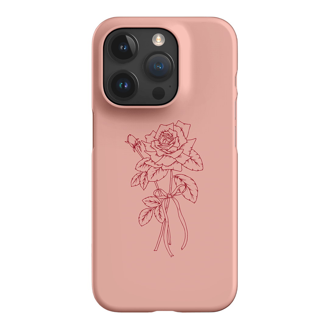 Pink Rose Printed Phone Cases iPhone 15 Pro / Snap by Typoflora - The Dairy