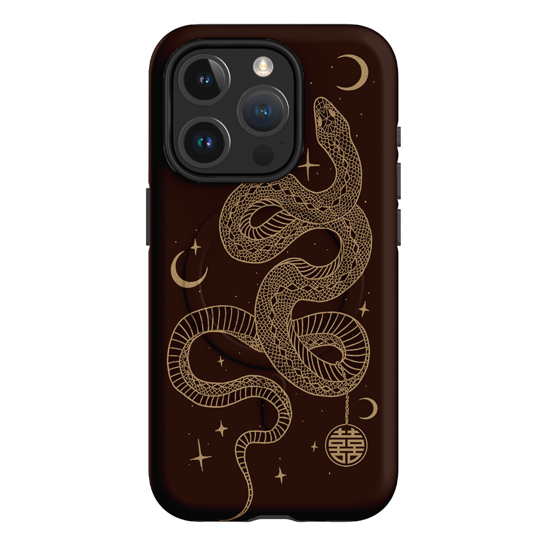 Astro Snake in Brown Printed Phone Cases by Veronica Tucker - The Dairy