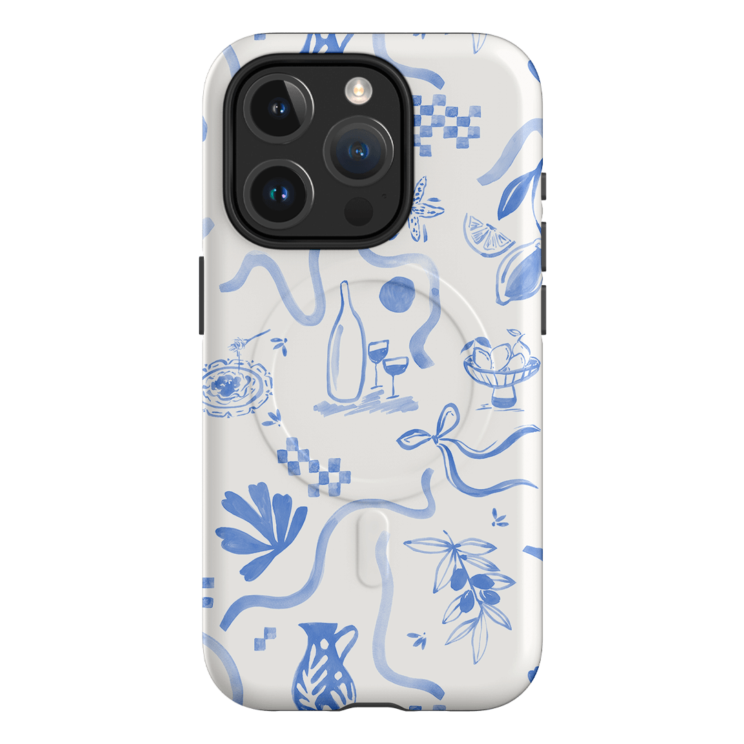 Mediterranean Wave Printed Phone Cases iPhone 15 Pro / Armoured MagSafe by Charlie Taylor - The Dairy