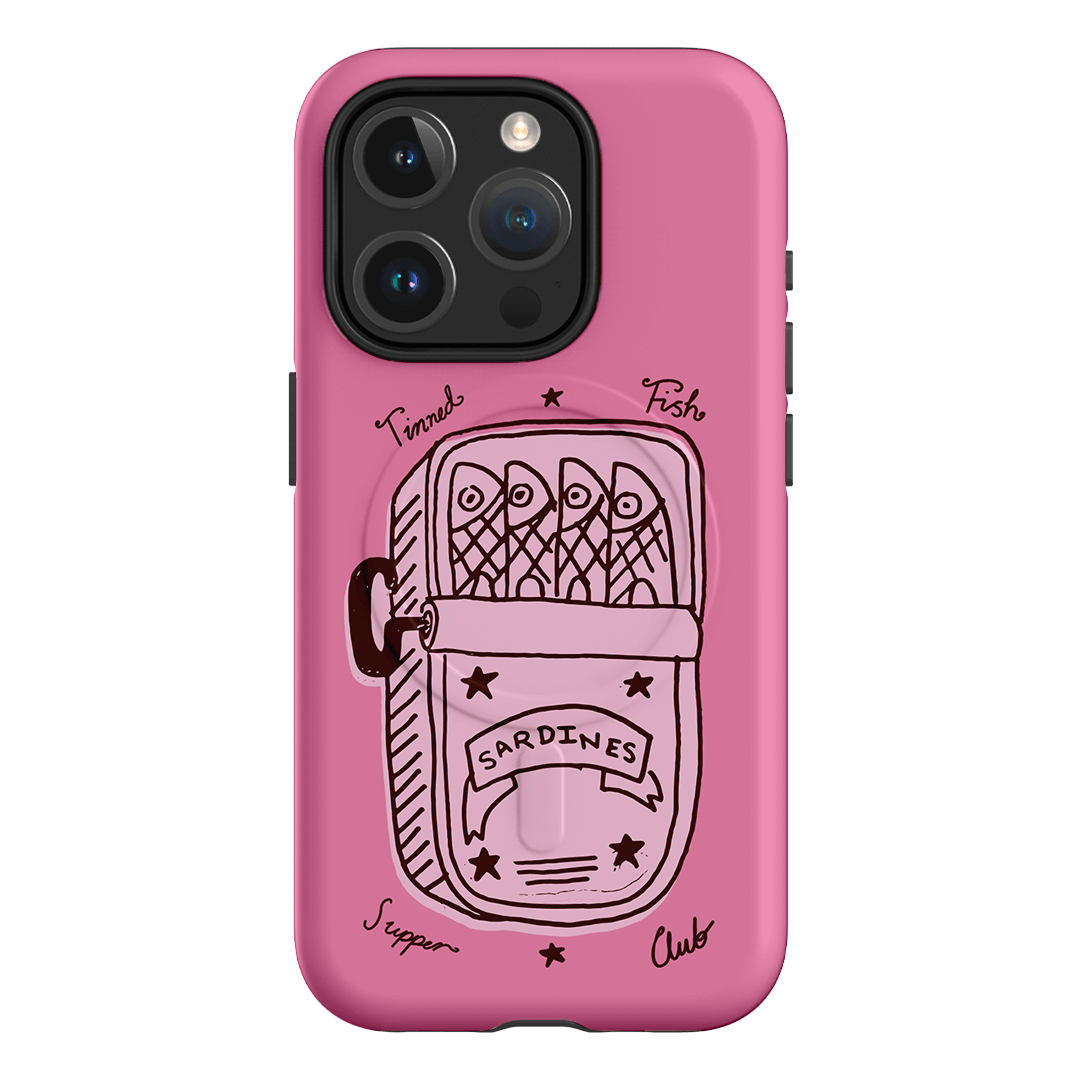 Sardine Social Pink Printed Phone Cases iPhone 15 Pro / Armoured MagSafe by The Dairy - The Dairy