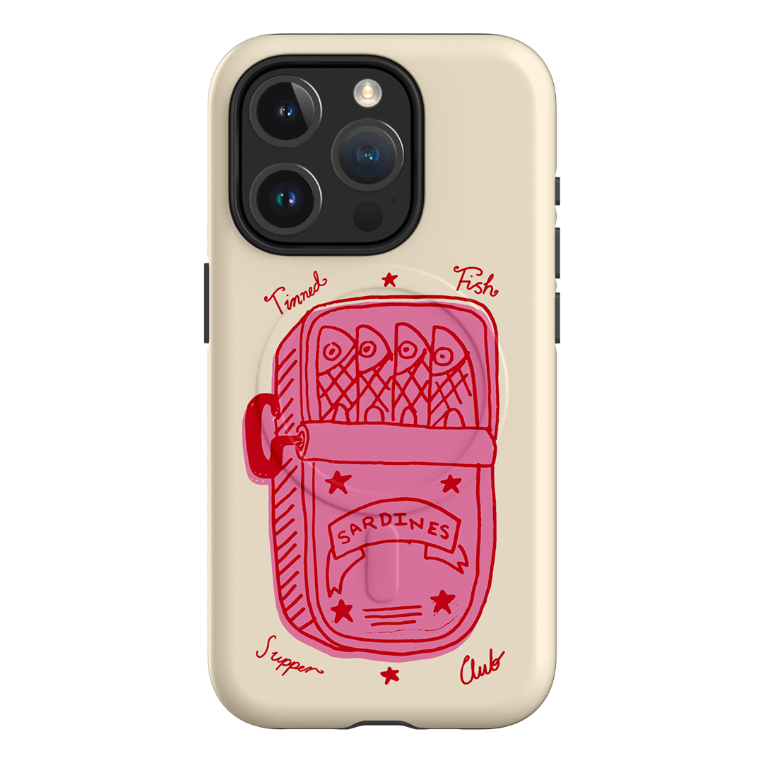 Sardine Social Red Printed Phone Cases iPhone 15 Pro / Armoured MagSafe by The Dairy - The Dairy