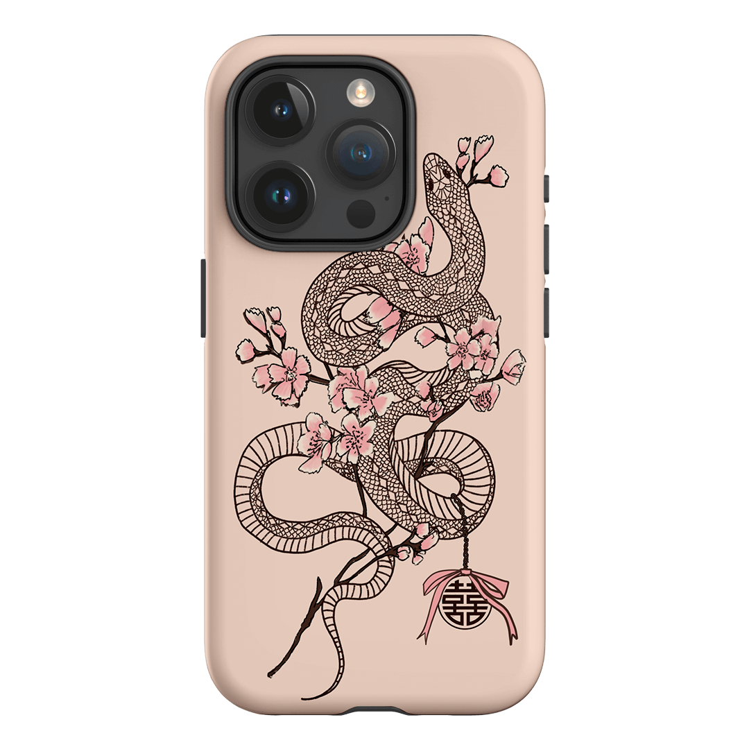 Blossom Snake in Pink Printed Phone Cases by Veronica Tucker - The Dairy