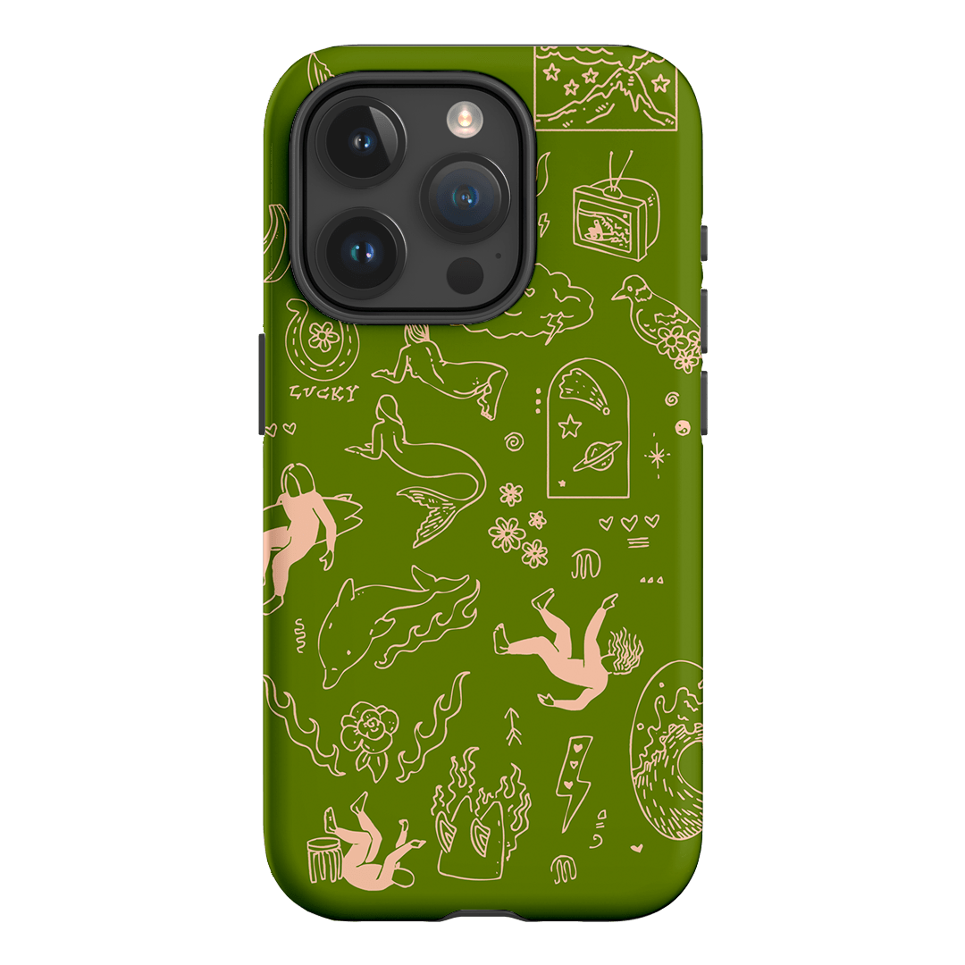 Easty Flash Green Printed Phone Cases iPhone 15 Pro / Armoured by Easty Beasty - The Dairy