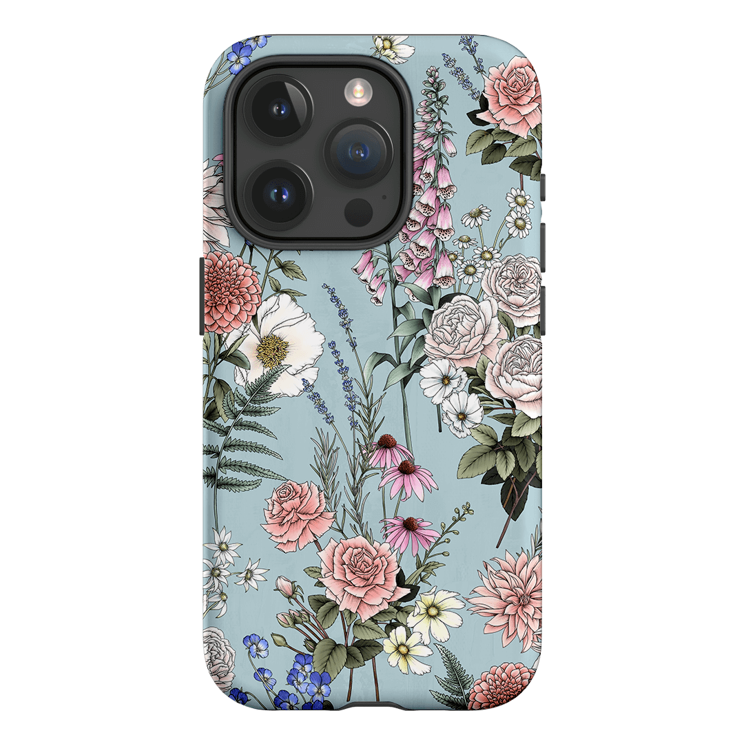 Garden Party Blue Printed Phone Cases iPhone 15 Pro / Armoured by Typoflora - The Dairy