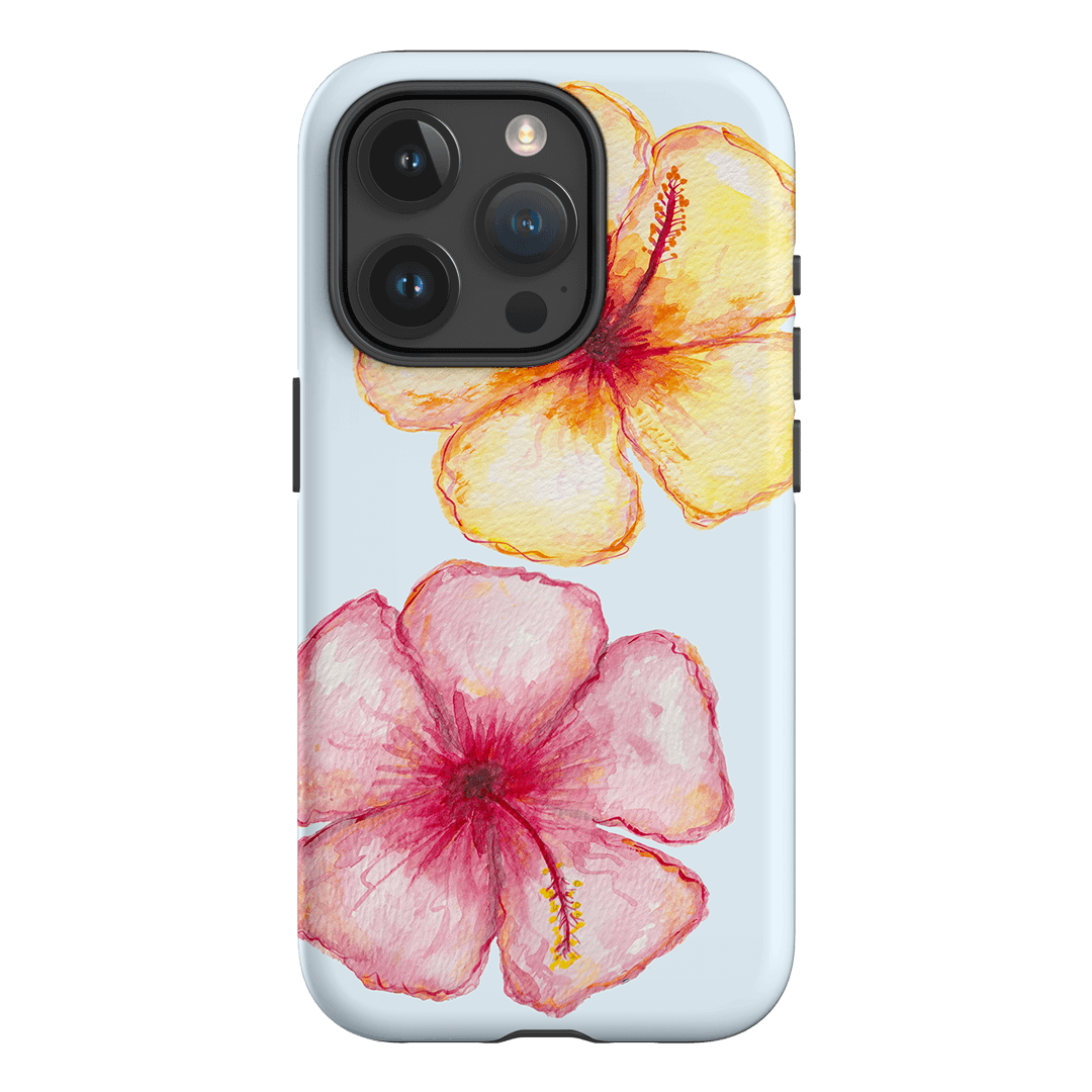 Hibiscus Flower Blue Printed Phone Cases iPhone 15 Pro / Armoured by BG. Studio - The Dairy