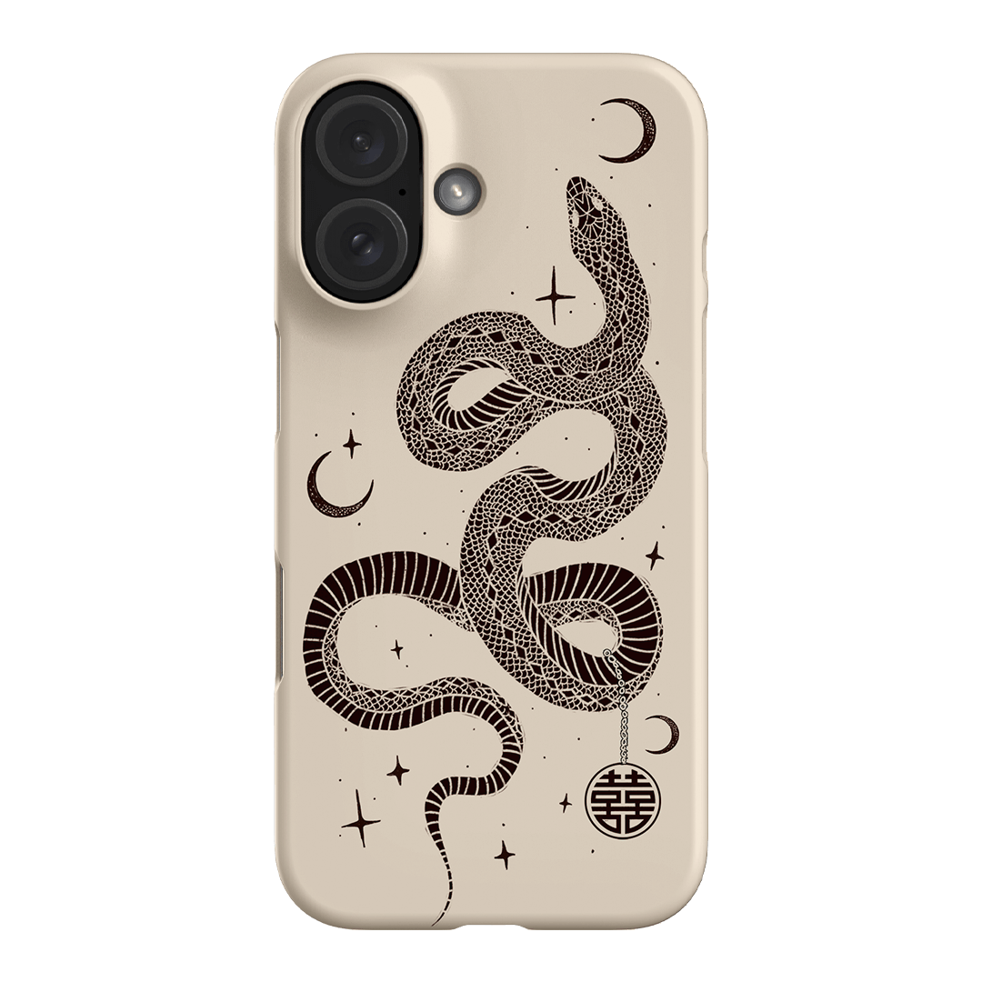 Astro Snake in Cream Printed Phone Cases by Veronica Tucker - The Dairy