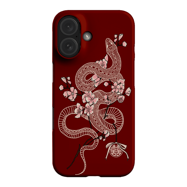 Blossom Snake in Red Printed Phone Cases by Veronica Tucker - The Dairy