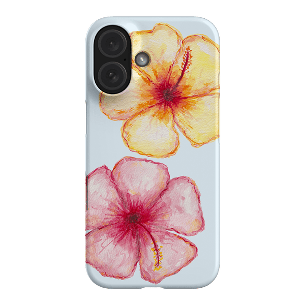 Hibiscus Flower Blue Printed Phone Cases iPhone 16 / Armoured by BG. Studio - The Dairy