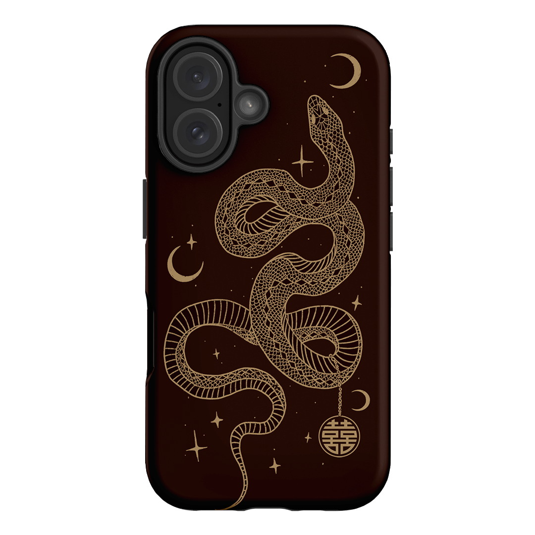 Astro Snake in Brown Printed Phone Cases by Veronica Tucker - The Dairy