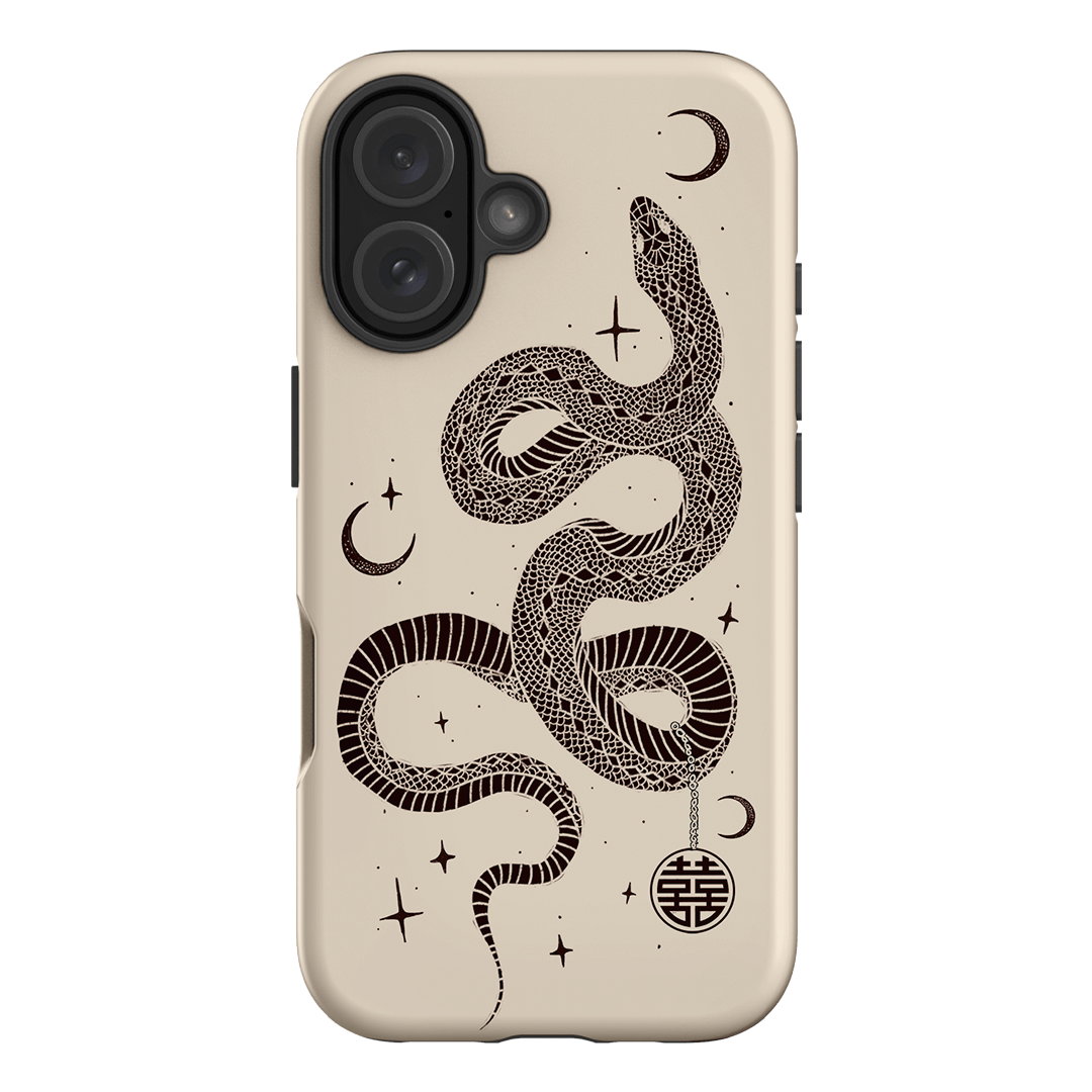 Astro Snake in Cream Printed Phone Cases by Veronica Tucker - The Dairy