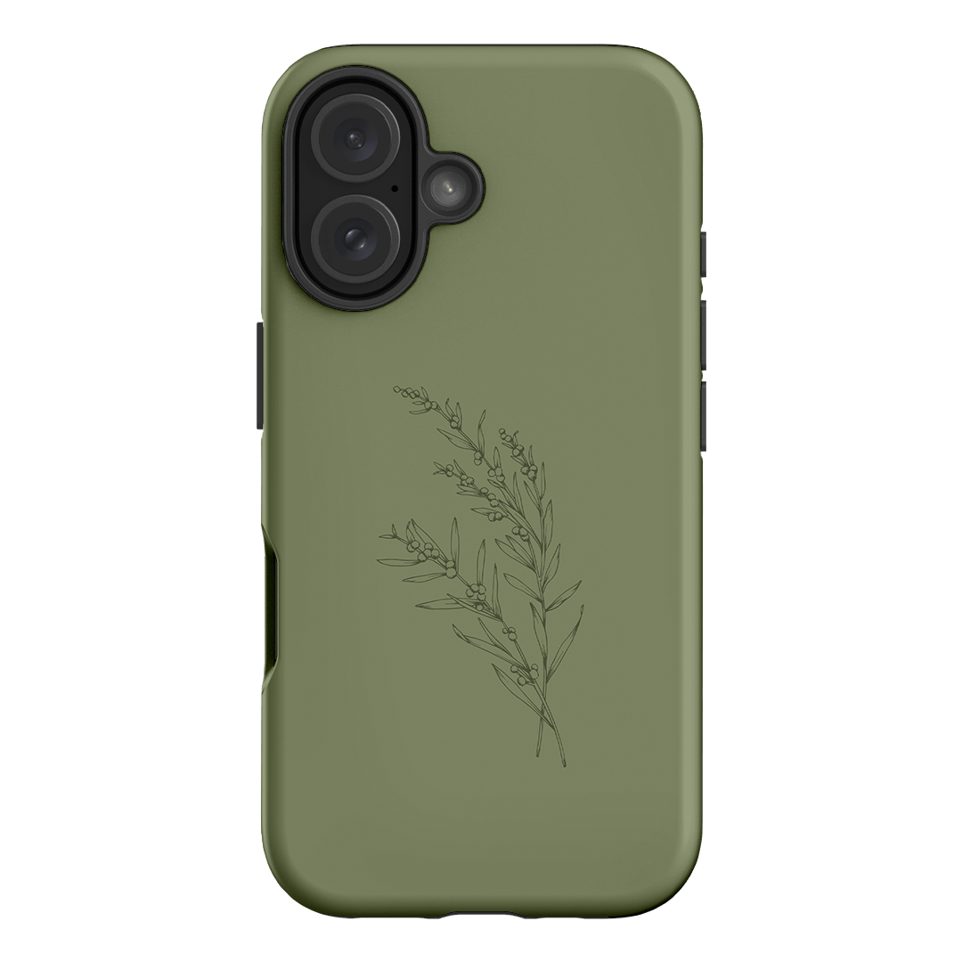 Khaki Wattle Printed Phone Cases iPhone 16 / Armoured by Typoflora - The Dairy