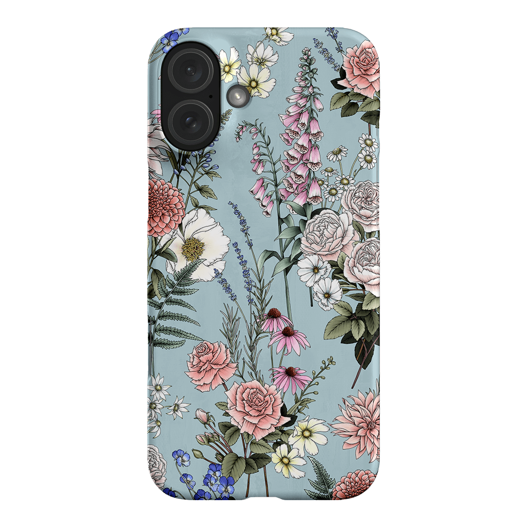 Garden Party Blue Printed Phone Cases iPhone 16 Plus / Snap by Typoflora - The Dairy