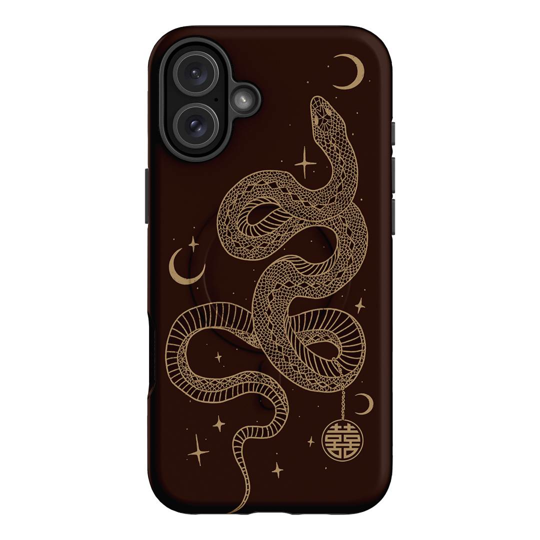 Astro Snake in Brown Printed Phone Cases by Veronica Tucker - The Dairy