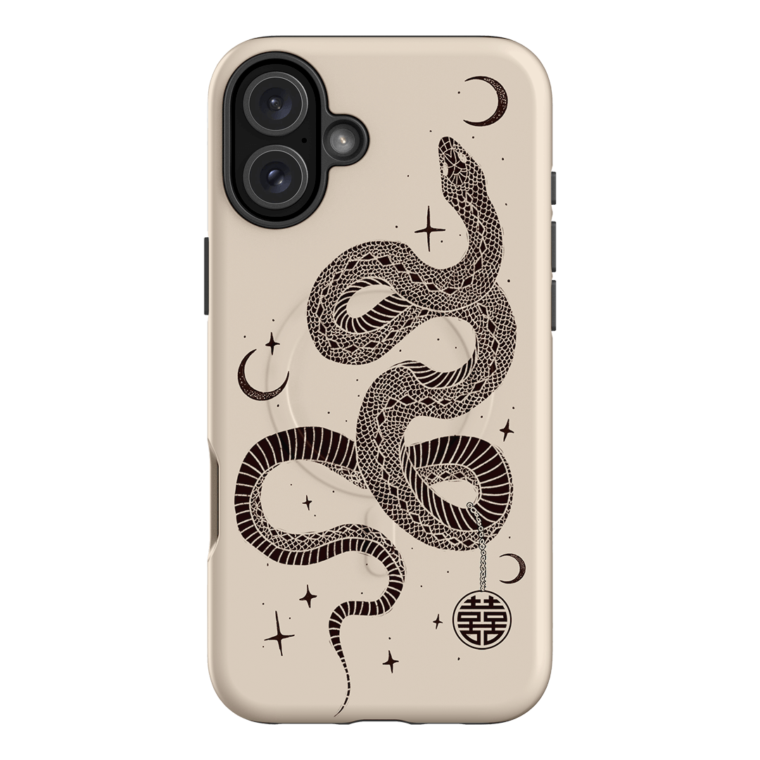 Astro Snake in Cream Printed Phone Cases by Veronica Tucker - The Dairy