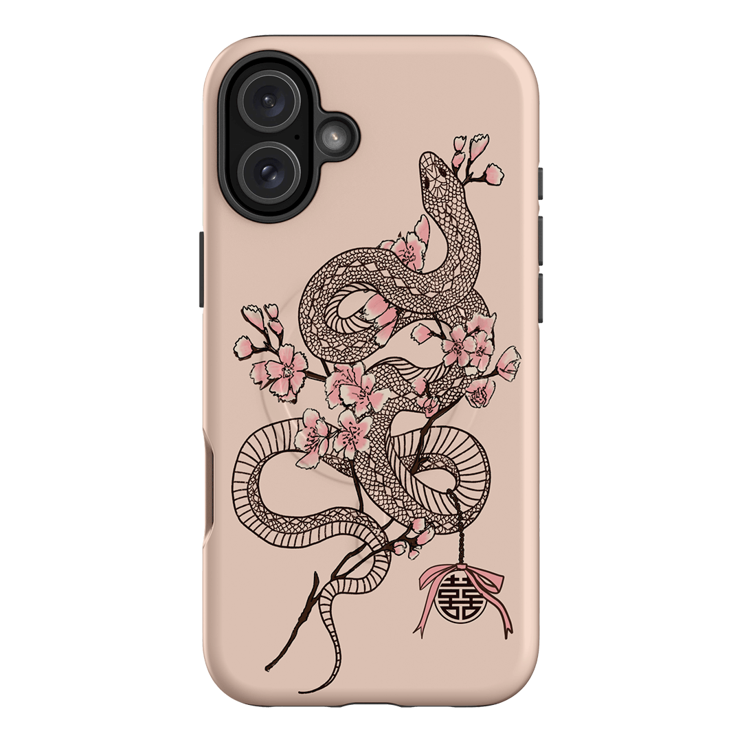 Blossom Snake in Pink Printed Phone Cases by Veronica Tucker - The Dairy