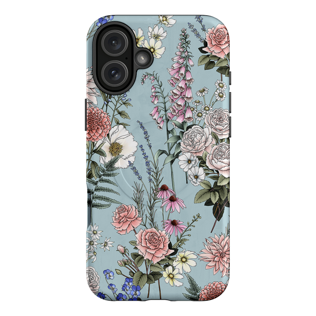 Garden Party Blue Printed Phone Cases iPhone 16 Plus / Armoured MagSafe by Typoflora - The Dairy