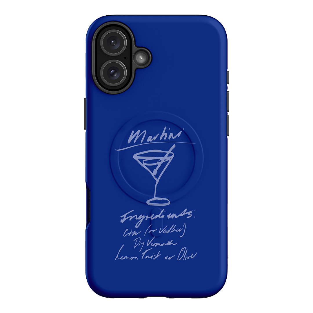 Martini Mood Blue Printed Phone Cases iPhone 16 Plus / Armoured MagSafe by The Dairy - The Dairy