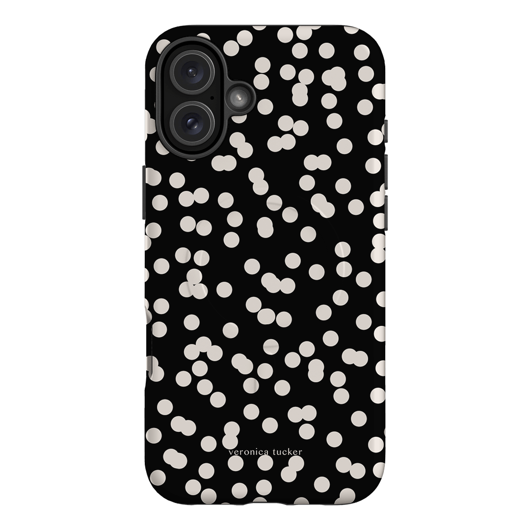 Mini Confetti Noir Printed Phone Cases iPhone 16 Plus / Armoured MagSafe by Veronica Tucker - The Dairy