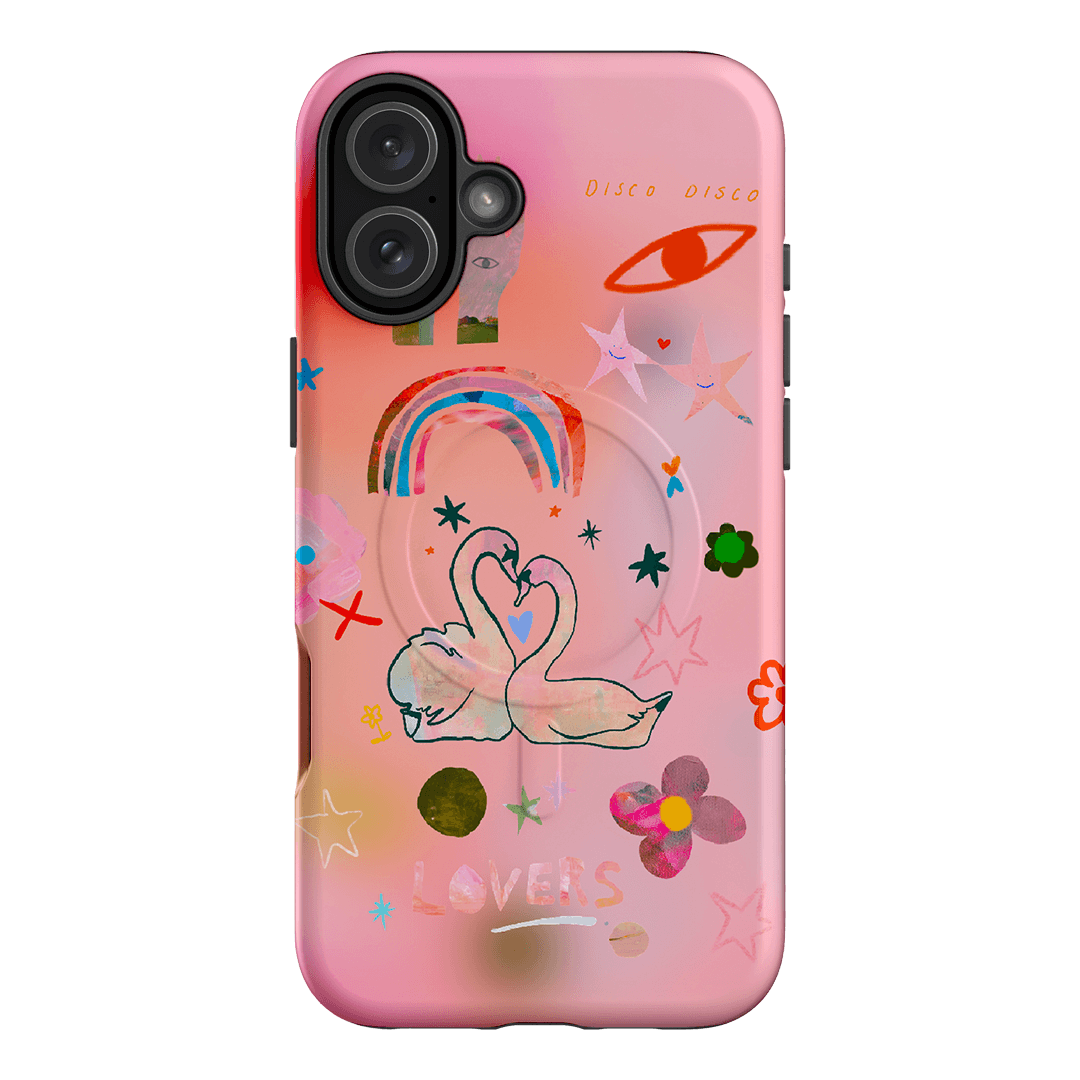 Pink Swan Printed Phone Cases iPhone 16 Plus / Armoured MagSafe by Kate Eliza - The Dairy