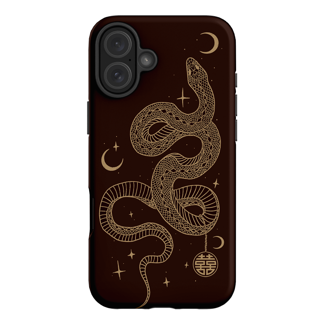 Astro Snake in Brown Printed Phone Cases by Veronica Tucker - The Dairy