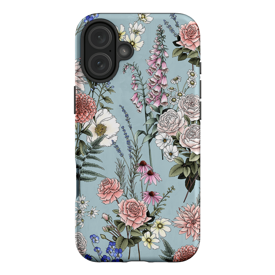 Garden Party Blue Printed Phone Cases iPhone 16 Plus / Armoured by Typoflora - The Dairy