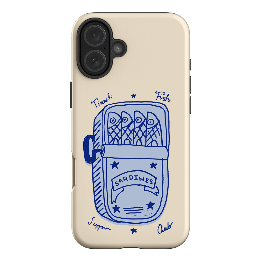 Sardine Social Blue Printed Phone Cases iPhone 16 Plus / Armoured by The Dairy - The Dairy