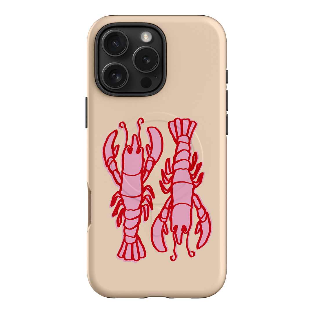 Lobster Love Peach Printed Phone Cases iPhone 16 Pro Max / Armoured MagSafe by The Dairy - The Dairy