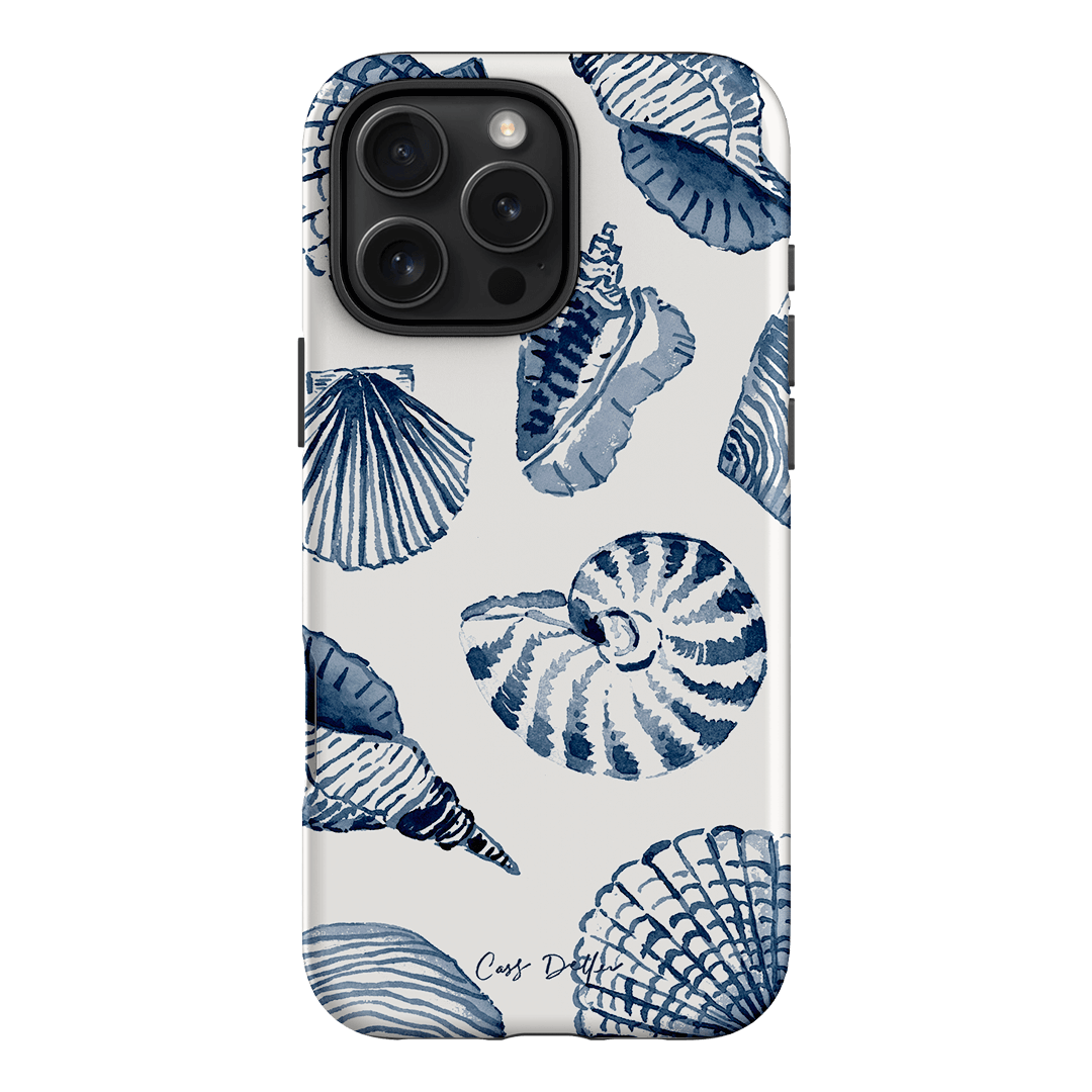 Blue Shells Printed Phone Cases iPhone 16 Pro Max / Armoured by Cass Deller - The Dairy