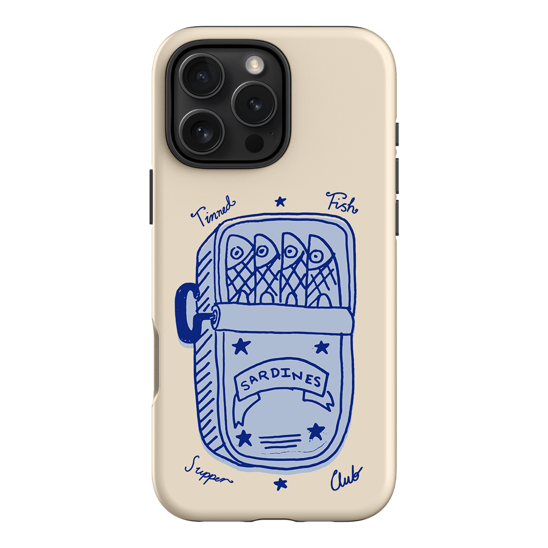 Sardine Social Blue Printed Phone Cases iPhone 16 Pro Max / Armoured by The Dairy - The Dairy