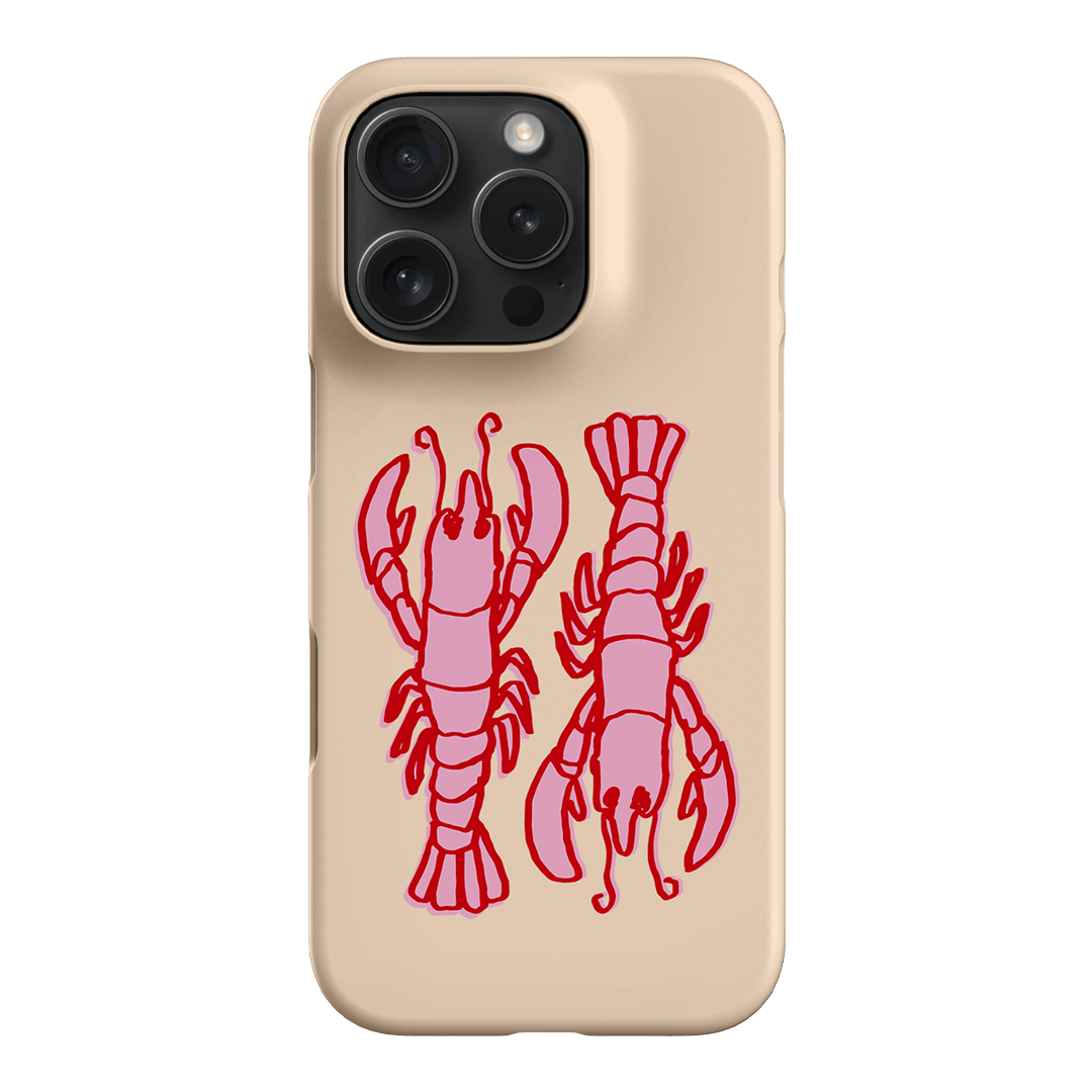 Lobster Love Peach Printed Phone Cases iPhone 16 Pro / Snap by The Dairy - The Dairy