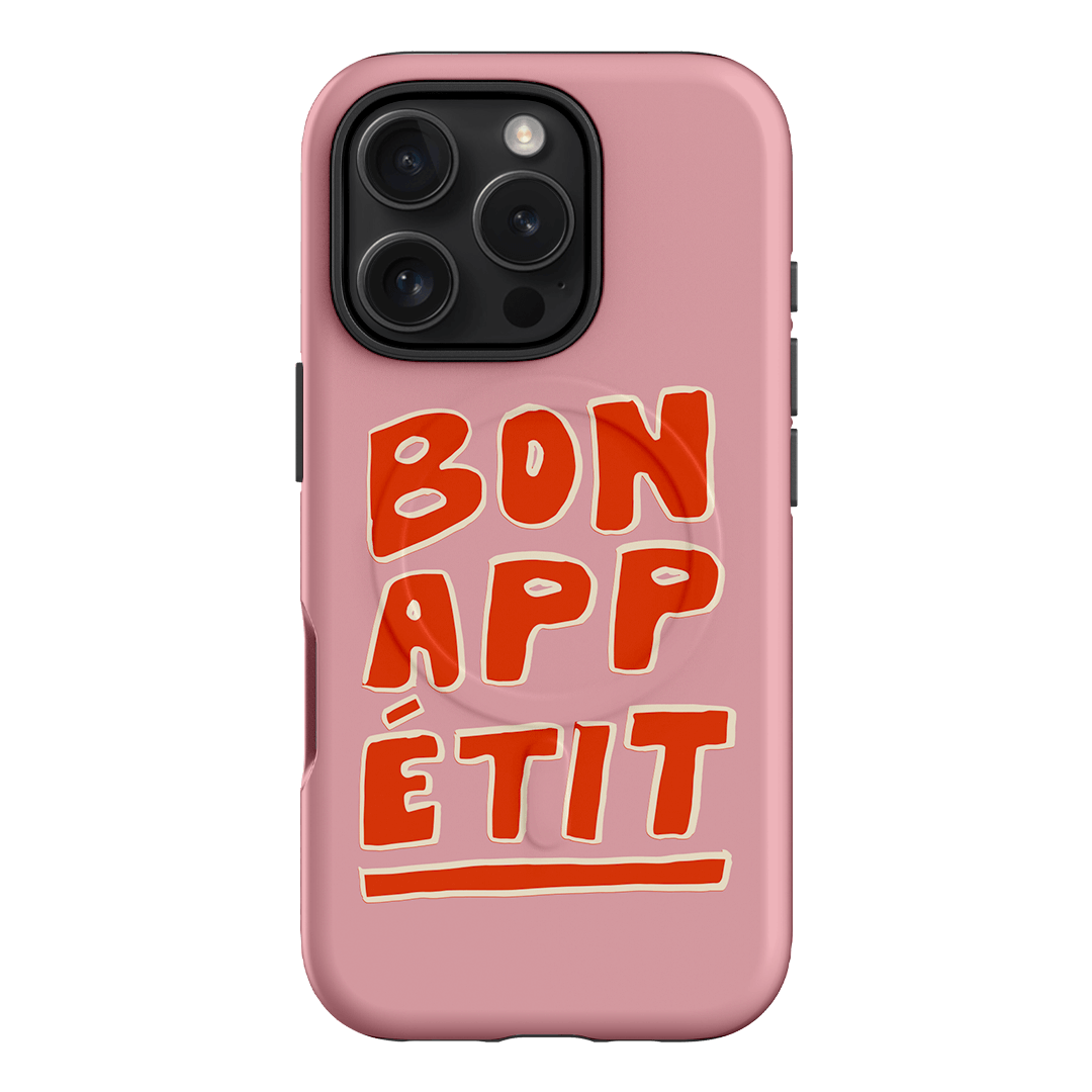 Bon Appetit Pink Printed Phone Cases iPhone 16 Pro / Armoured MagSafe by The Dairy - The Dairy