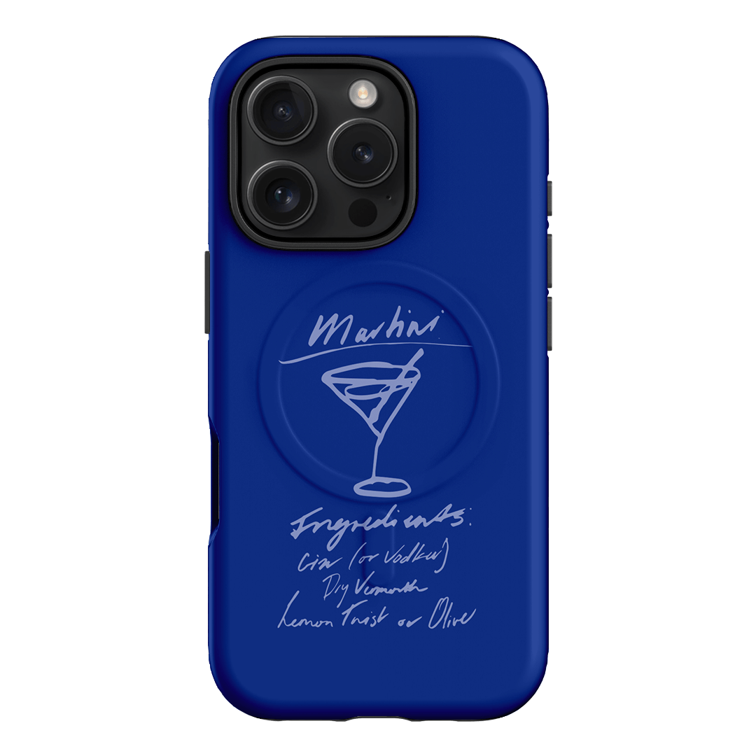 Martini Mood Blue Printed Phone Cases iPhone 16 Pro / Armoured MagSafe by The Dairy - The Dairy