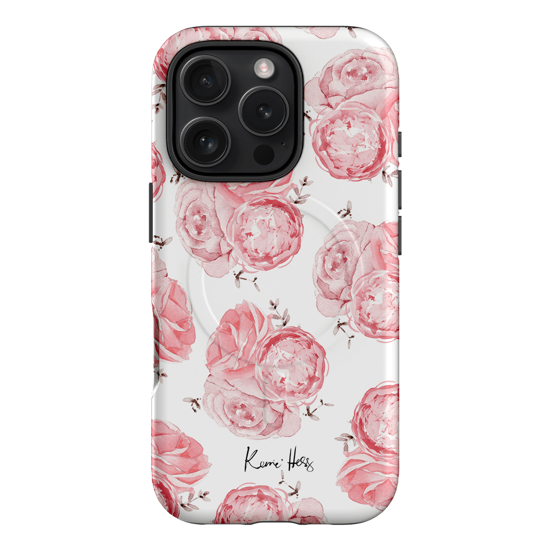 Peony Rose Printed Phone Cases iPhone 16 Pro / Armoured MagSafe by Kerrie Hess - The Dairy